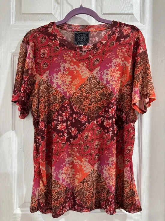 Johnny Was Eleanor Short Sleeve Mesh Tee - Picture 3 of 8